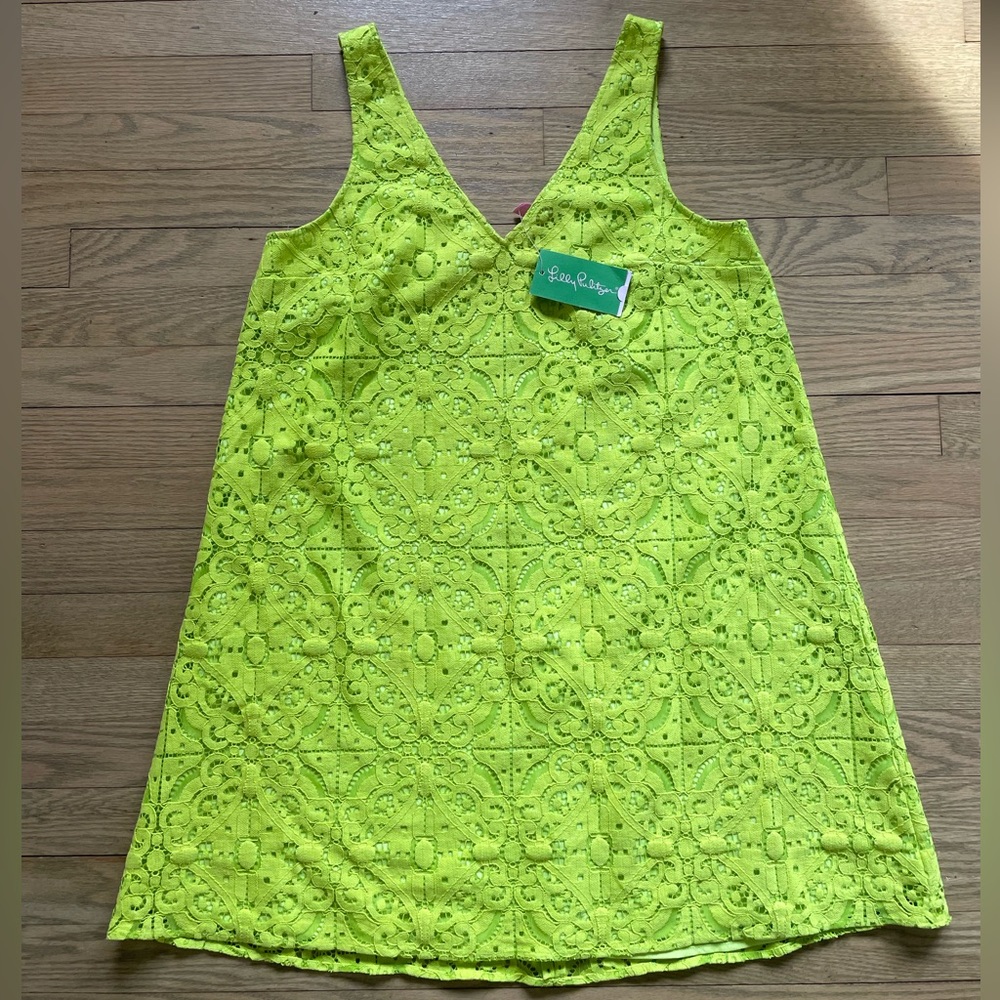 NWT - LILLY PULITZER “Anamaria” Lime Tank Mini Summer Dress - Picture 3 of 10